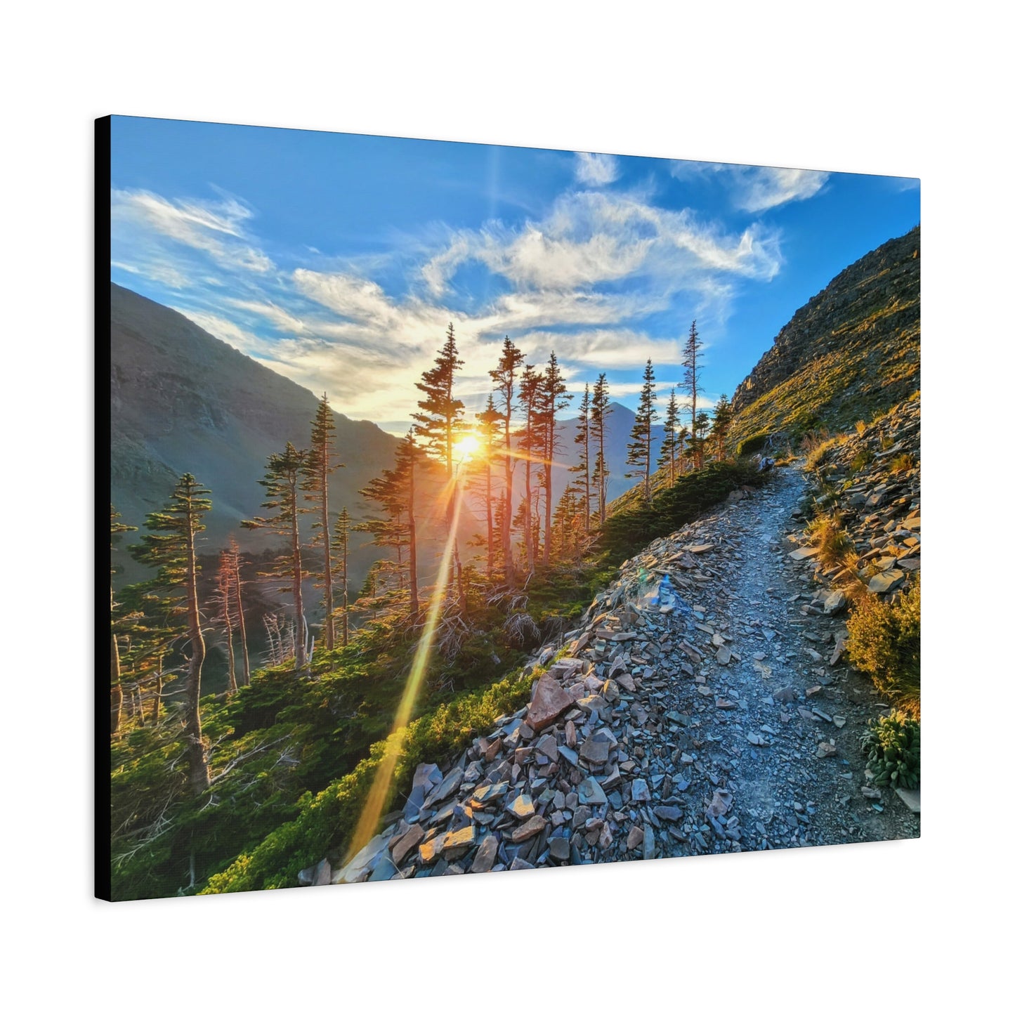 Sunset Hike above Two Medicine Lake in Glacier National Park, MT - Canvas Print