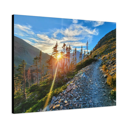 Sunset Hike above Two Medicine Lake in Glacier National Park, MT - Canvas Print