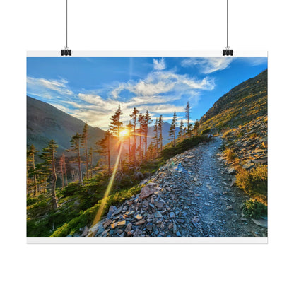 Sunset hike above Two Medicine Lake in Glacier National Park, MT - Nature-Inspired Rolled Posters for Home Decor, Scenic Wall Art, Perfect Gift for Adventurers, Hiking Lovers, or Nature Enthusiasts