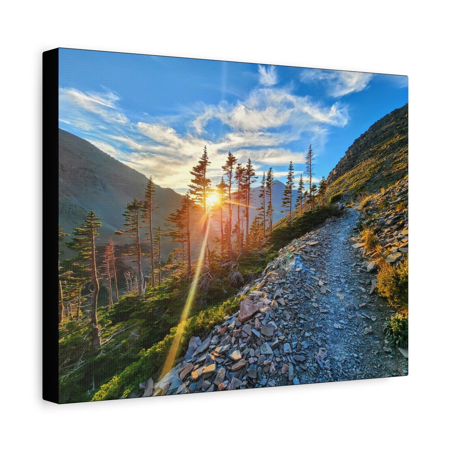 Sunset Hike above Two Medicine Lake in Glacier National Park, MT - Canvas Print