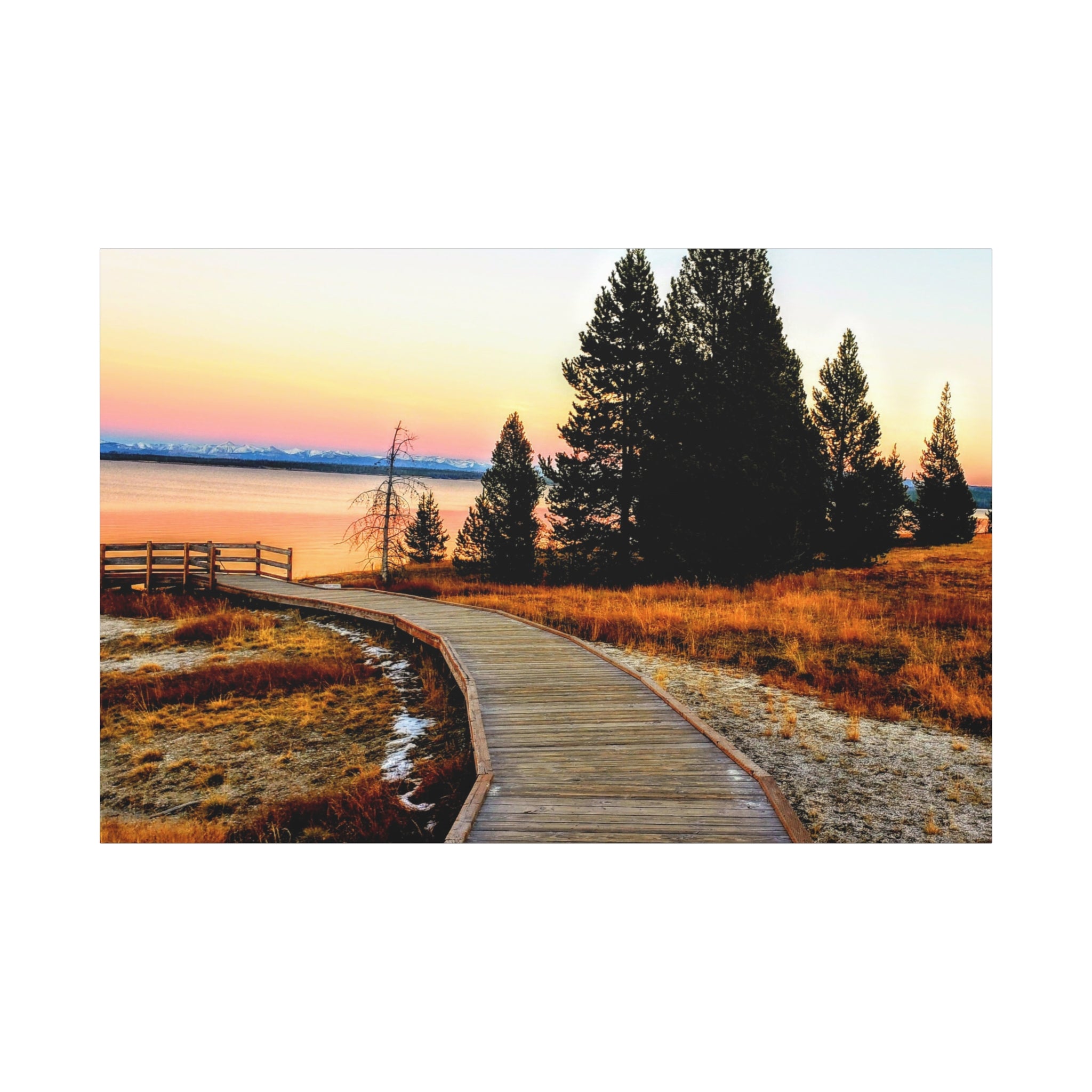 Serene Landscape Sunset in Yellowstone National Park - Canvas Print