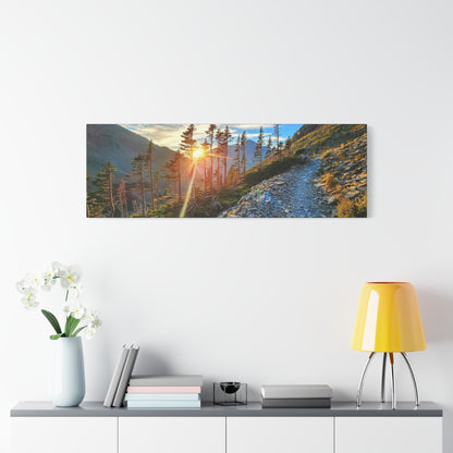 Sunset Hike above Two Medicine Lake in Glacier National Park, MT - Canvas Print