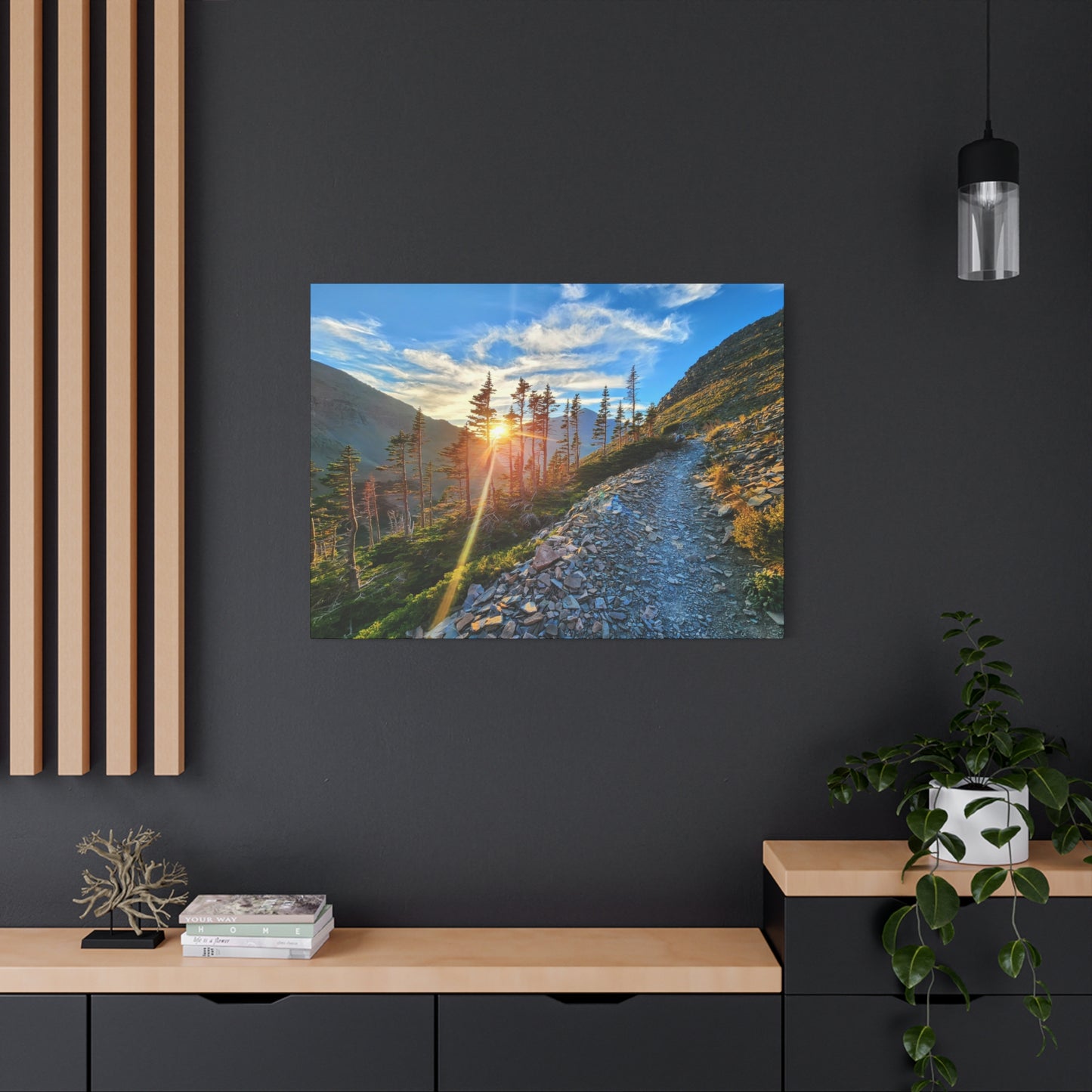 Sunset Hike above Two Medicine Lake in Glacier National Park, MT - Canvas Print