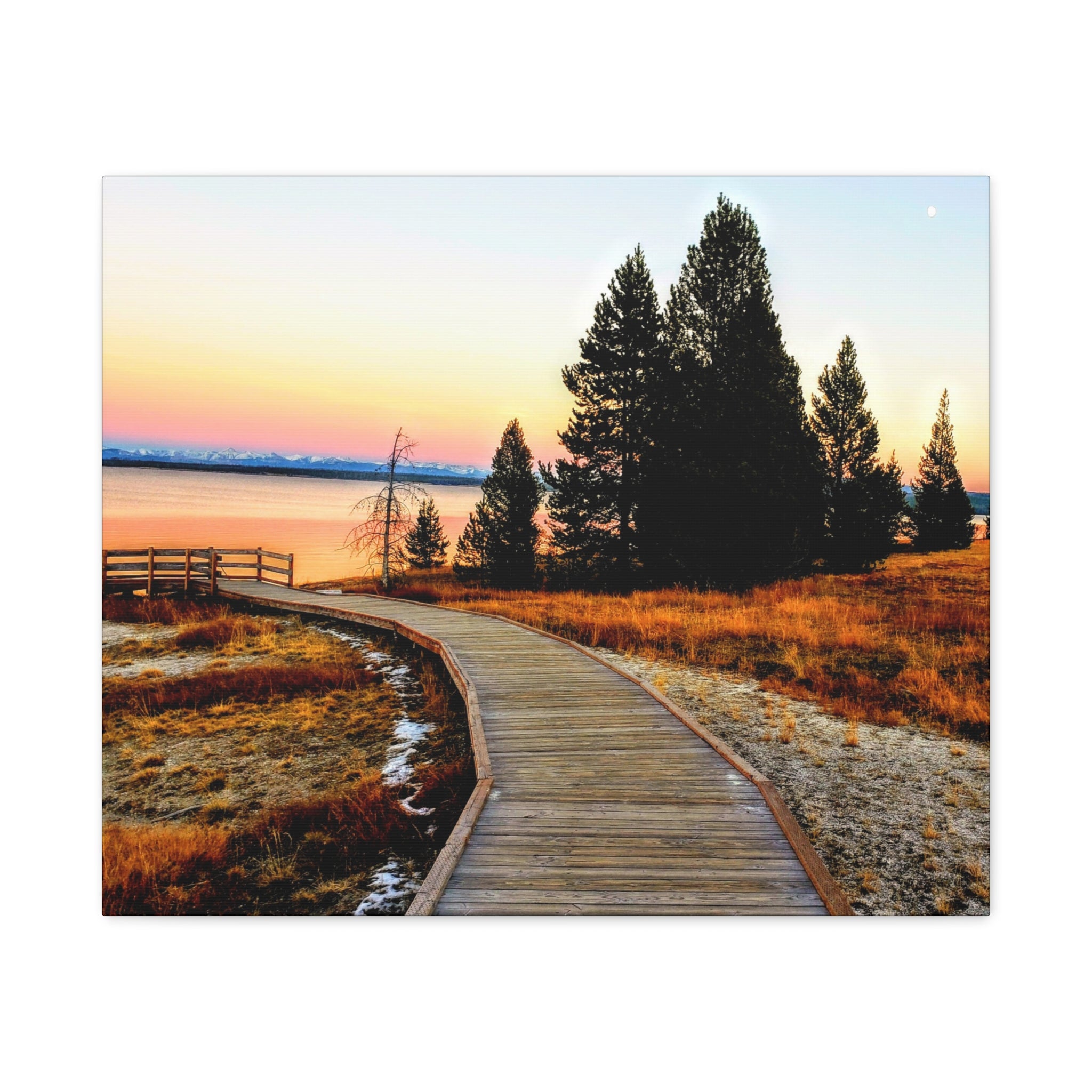 Serene Landscape Sunset in Yellowstone National Park - Canvas Print