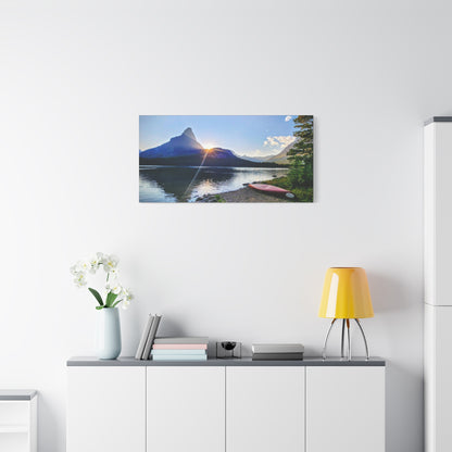 Sunset at Many Glacier in Glacier National Park, MT - Nature Landscape Canvas Wall Art, Scenic Home Decor, Ideal Gift for Nature Lovers, Landscape Painting, Gallery Wrap Art