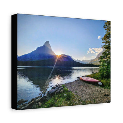 Sunset at Many Glacier in Glacier National Park, MT - Nature Landscape Canvas Wall Art, Scenic Home Decor, Ideal Gift for Nature Lovers, Landscape Painting, Gallery Wrap Art