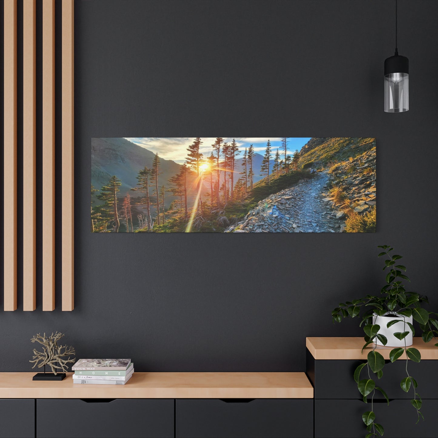 Sunset Hike above Two Medicine Lake in Glacier National Park, MT - Canvas Print