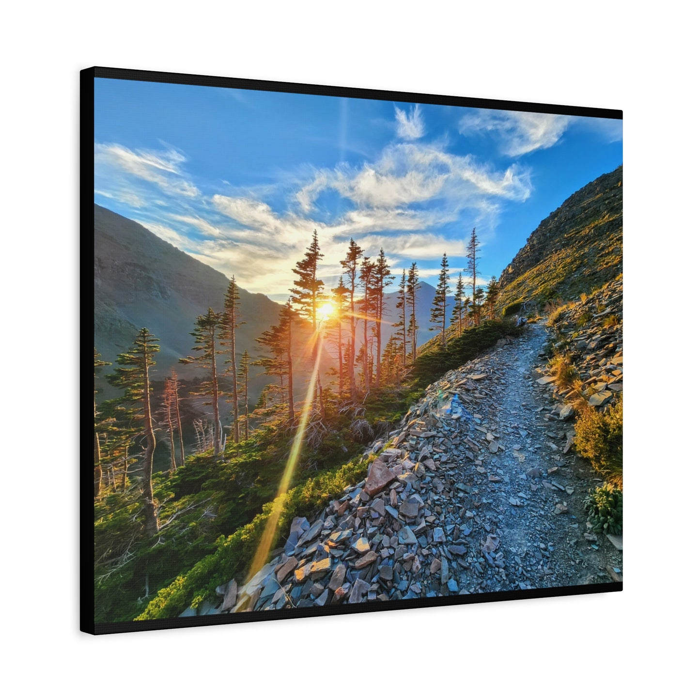Sunset Hike above Two Medicine Lake in Glacier National Park, MT - Canvas Print