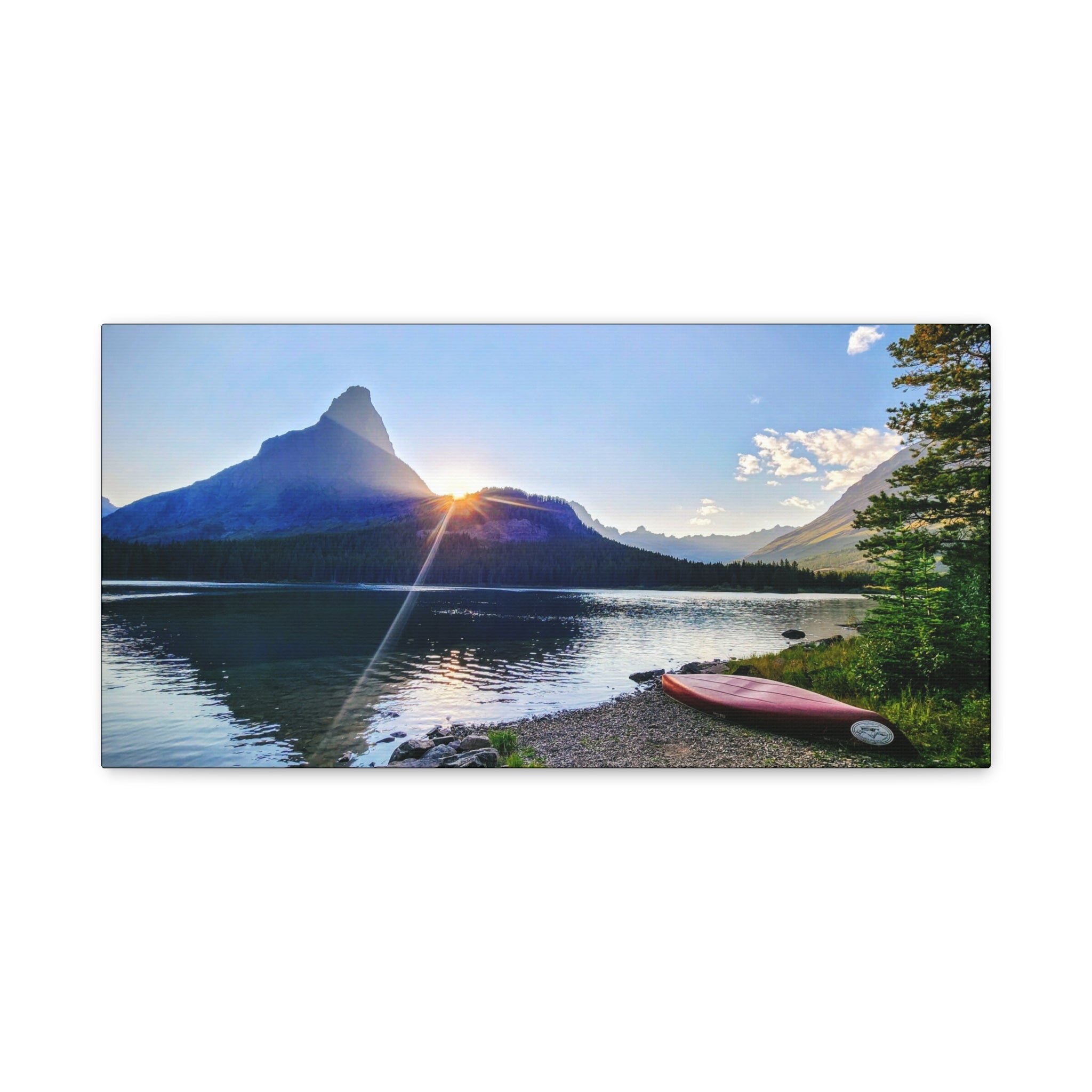 Sunset at Many Glacier, Glacier National Park, MT - Canvas Print