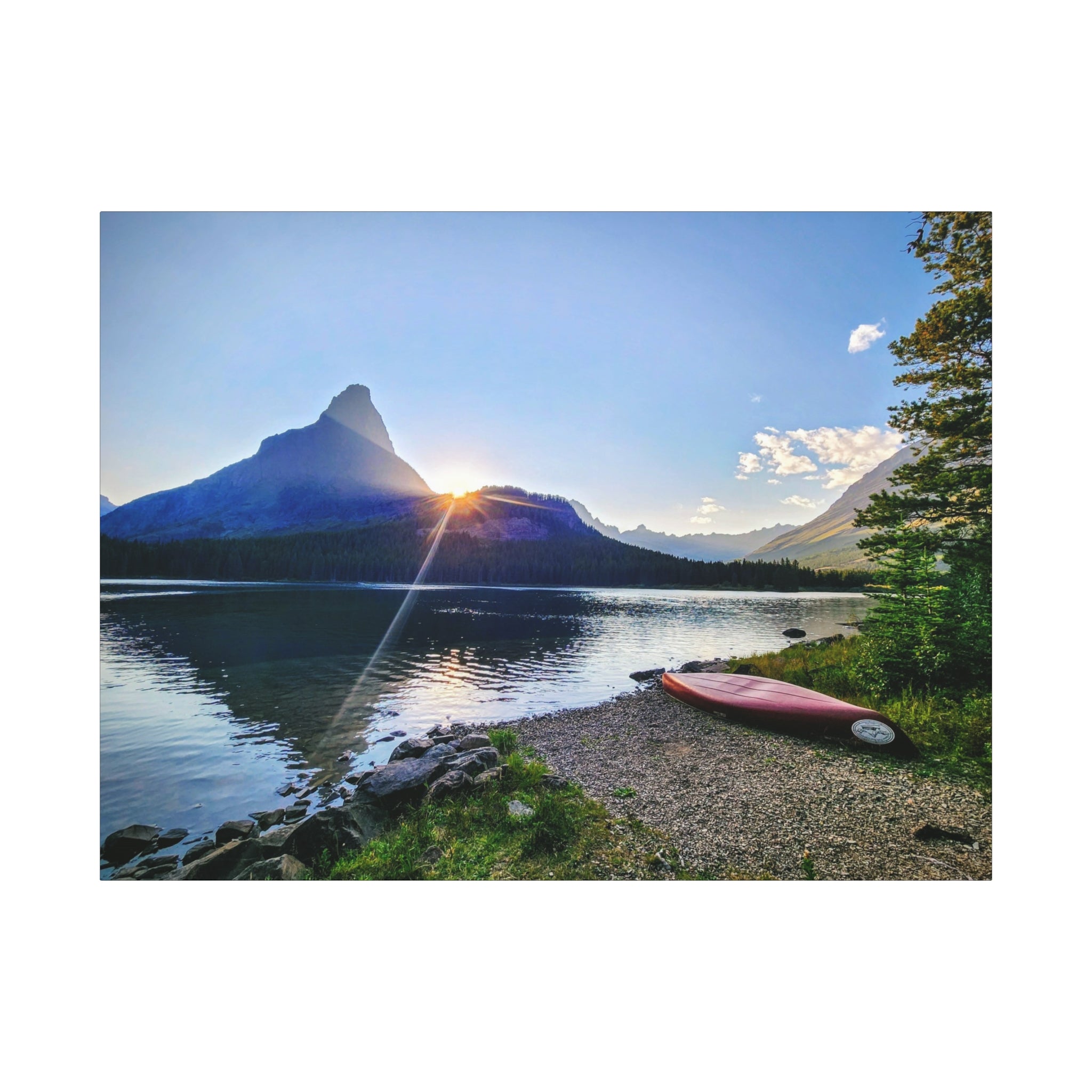 Sunset at Many Glacier, Glacier National Park, MT - Canvas Print