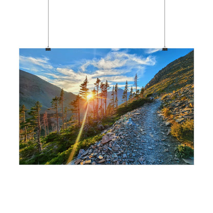 Sunset hike above Two Medicine Lake in Glacier National Park, MT - Nature-Inspired Rolled Posters for Home Decor, Scenic Wall Art, Perfect Gift for Adventurers, Hiking Lovers, or Nature Enthusiasts
