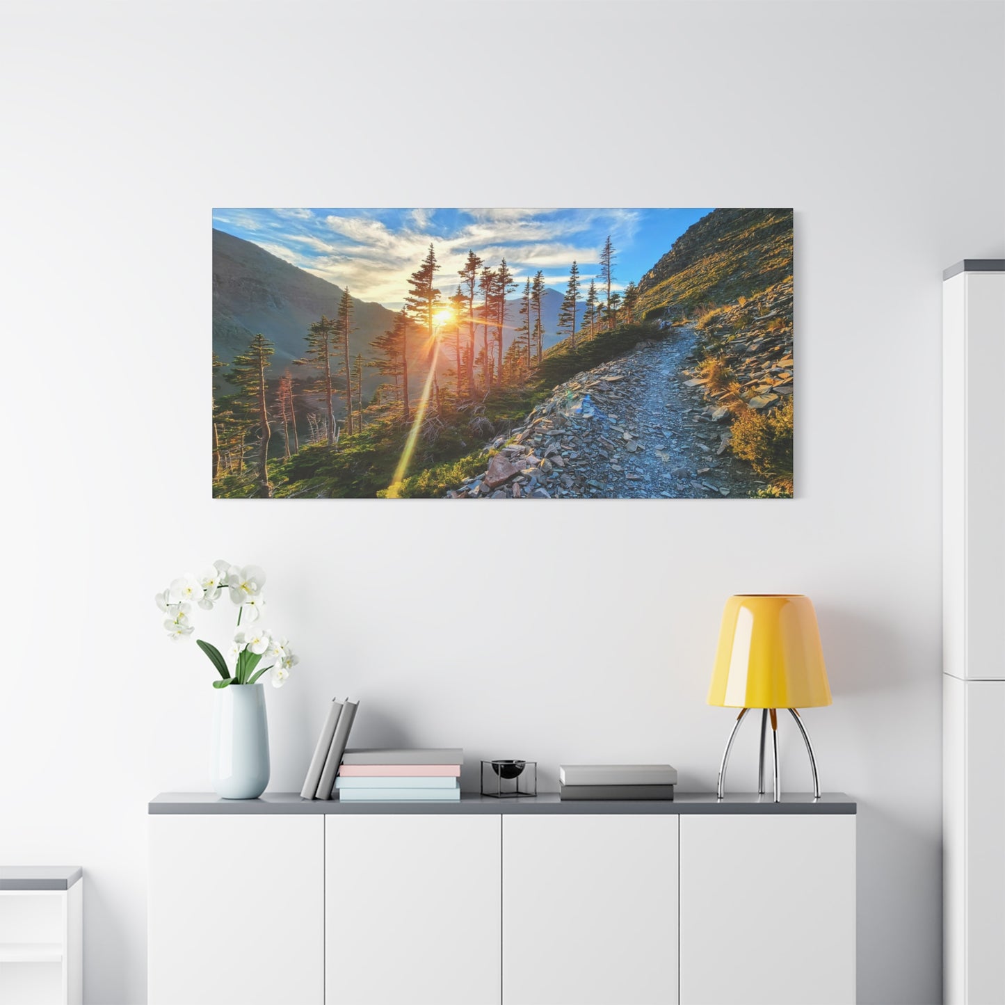 Sunset Hike above Two Medicine Lake in Glacier National Park, MT - Canvas Print