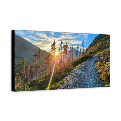 Sunset Hike above Two Medicine Lake in Glacier National Park, MT - Canvas Print