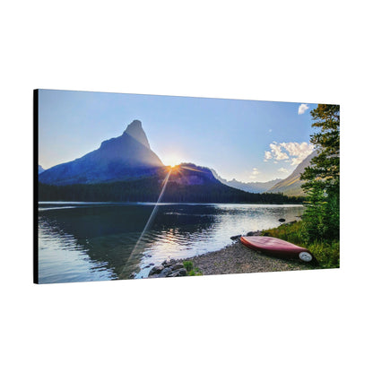 Sunset at Many Glacier in Glacier National Park, MT - Nature Landscape Canvas Wall Art, Scenic Home Decor, Ideal Gift for Nature Lovers, Landscape Painting, Gallery Wrap Art