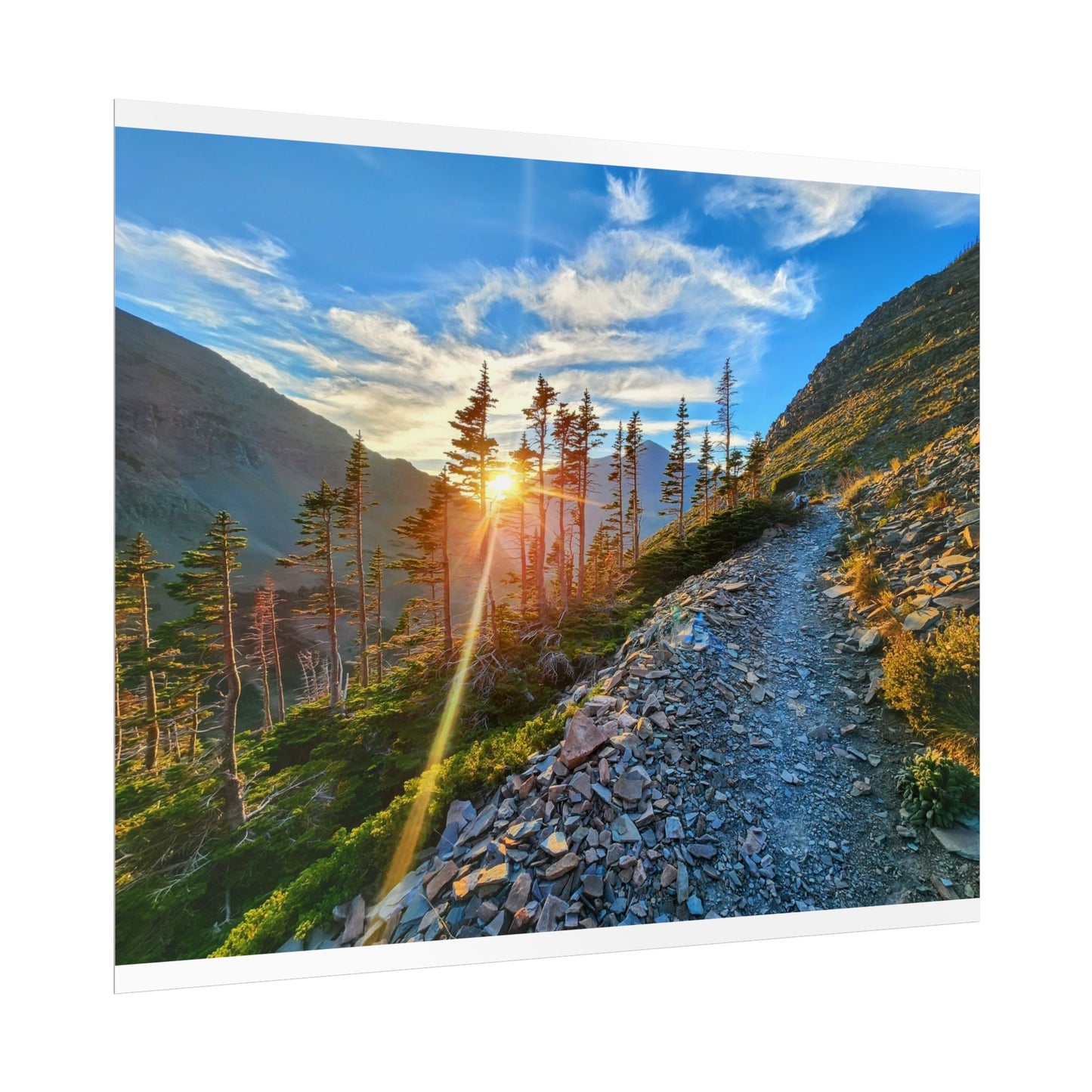 Sunset hike above Two Medicine Lake in Glacier National Park, MT - Nature-Inspired Rolled Posters for Home Decor, Scenic Wall Art, Perfect Gift for Adventurers, Hiking Lovers, or Nature Enthusiasts