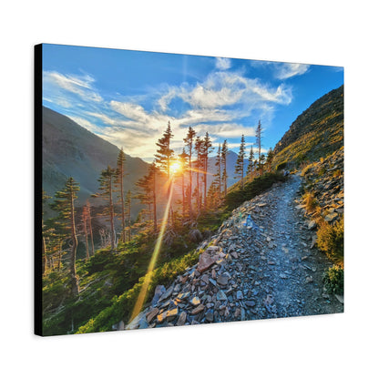 Sunset Hike above Two Medicine Lake in Glacier National Park, MT - Canvas Print