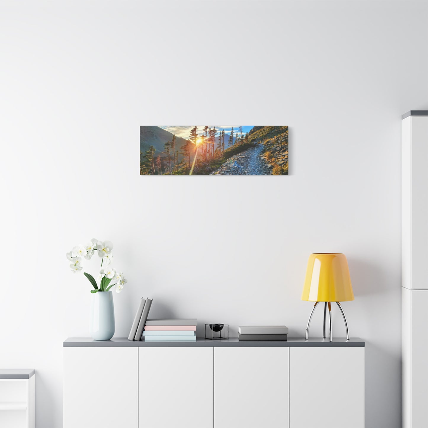 Sunset Hike above Two Medicine Lake in Glacier National Park, MT - Canvas Print