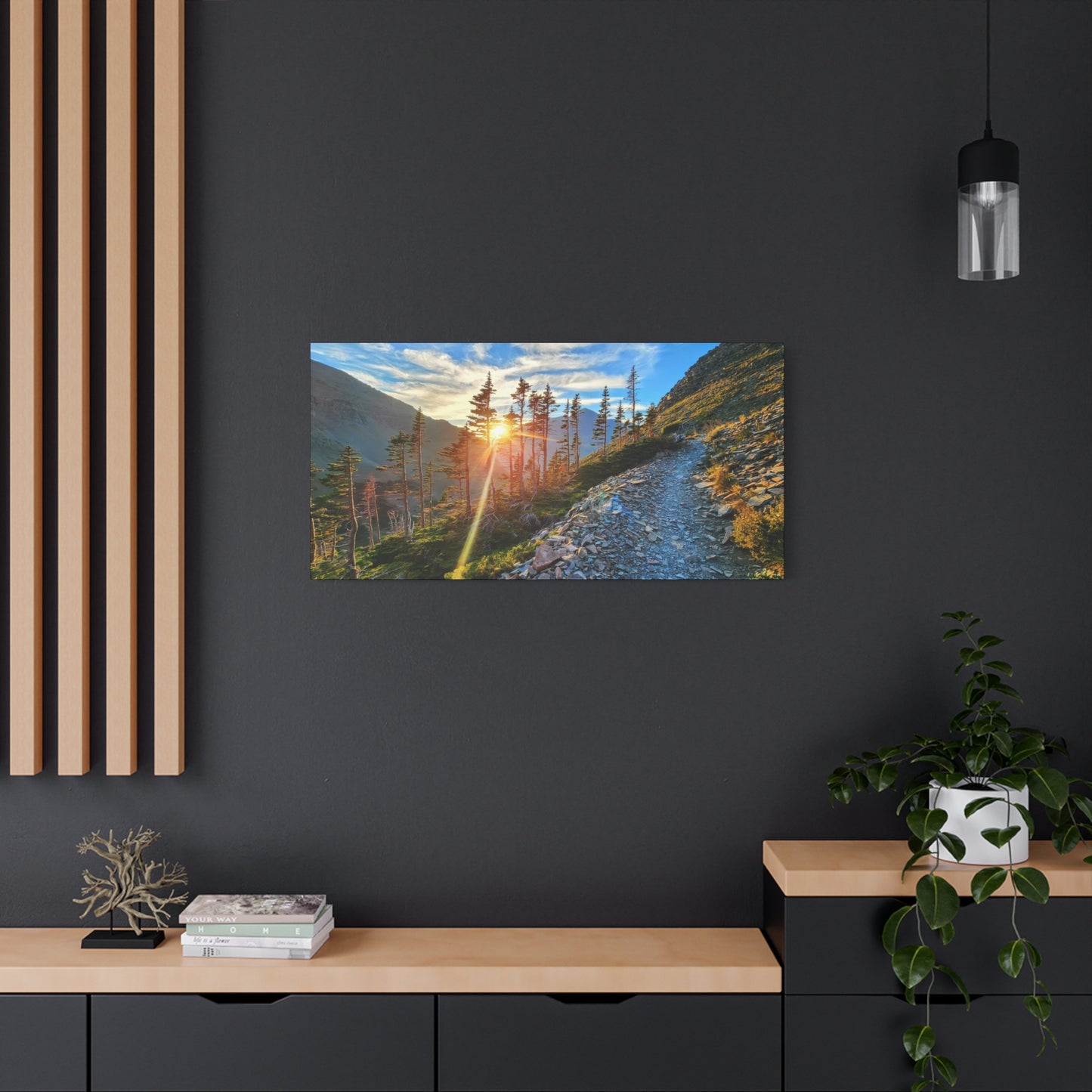 Sunset Hike above Two Medicine Lake in Glacier National Park, MT - Canvas Print