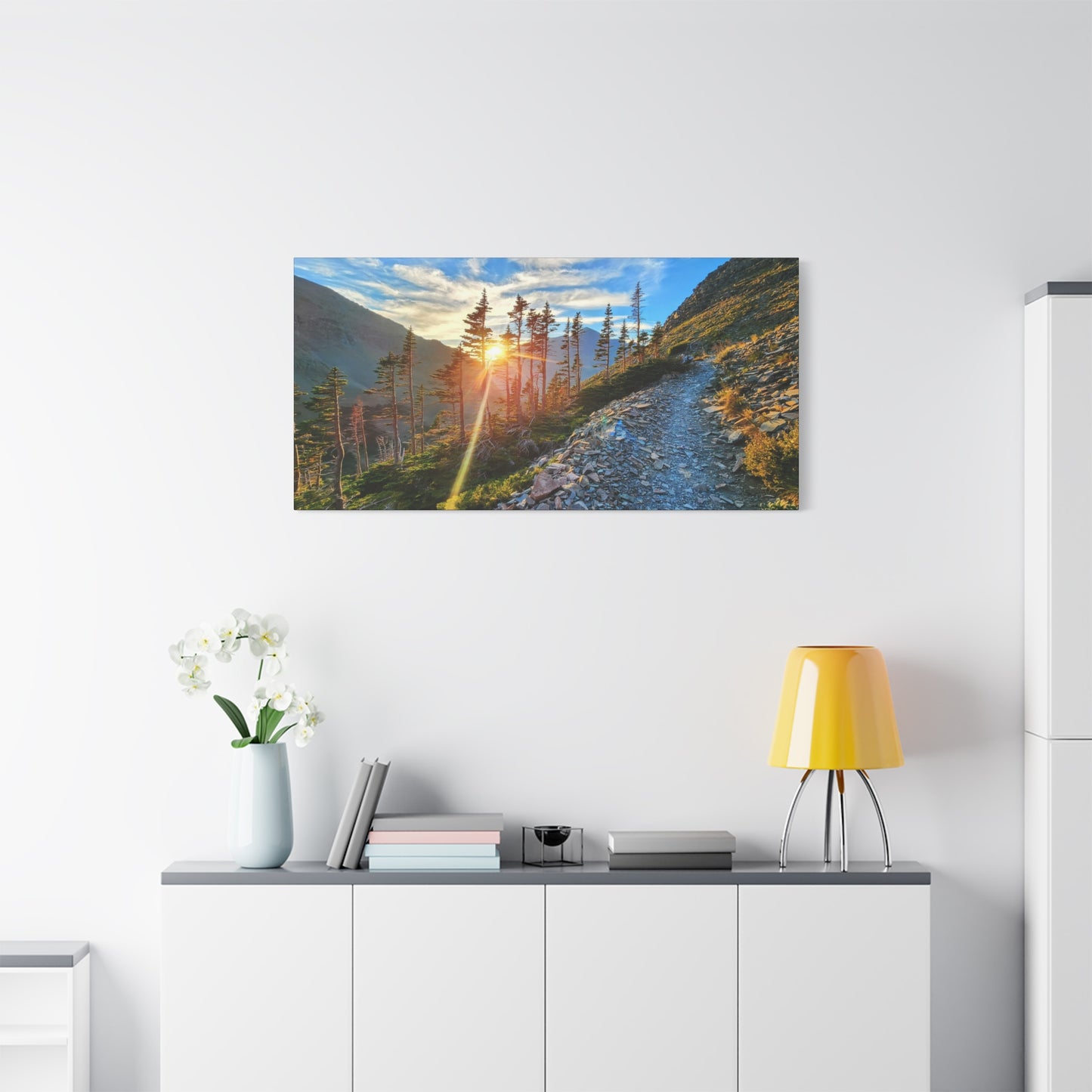 Sunset Hike above Two Medicine Lake in Glacier National Park, MT - Canvas Print