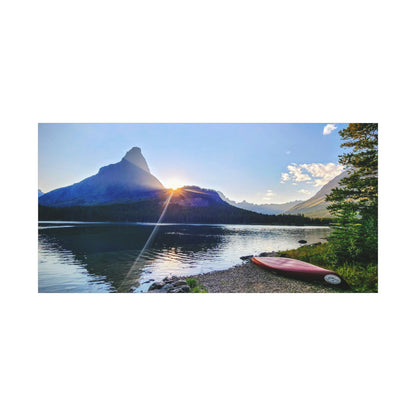 Sunset at Many Glacier in Glacier National Park, MT - Nature Landscape Canvas Wall Art, Scenic Home Decor, Ideal Gift for Nature Lovers, Landscape Painting, Gallery Wrap Art