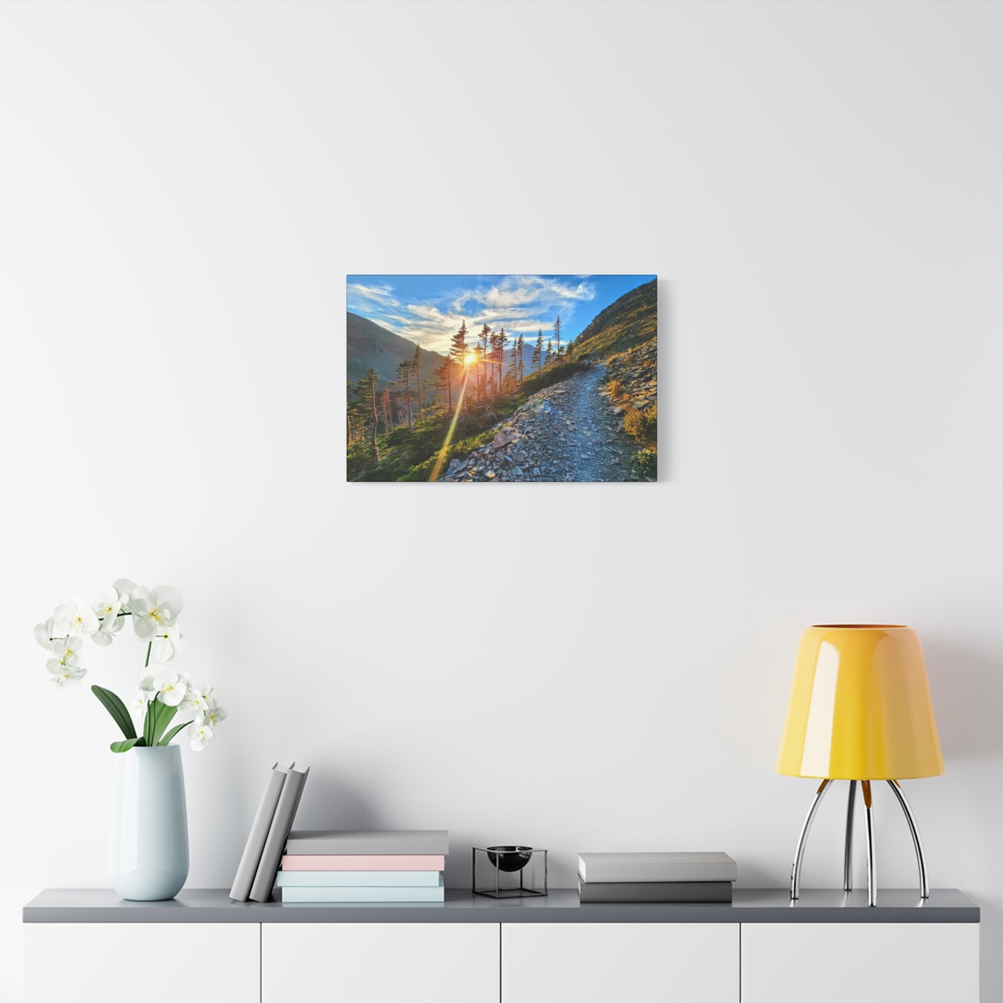 Sunset Hike above Two Medicine Lake in Glacier National Park, MT - Canvas Print