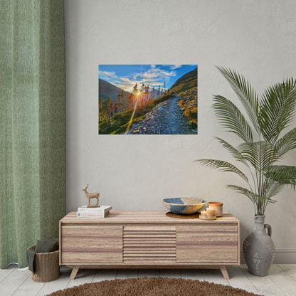 Sunset hike above Two Medicine Lake in Glacier National Park, MT - Nature-Inspired Rolled Posters for Home Decor, Scenic Wall Art, Perfect Gift for Adventurers, Hiking Lovers, or Nature Enthusiasts