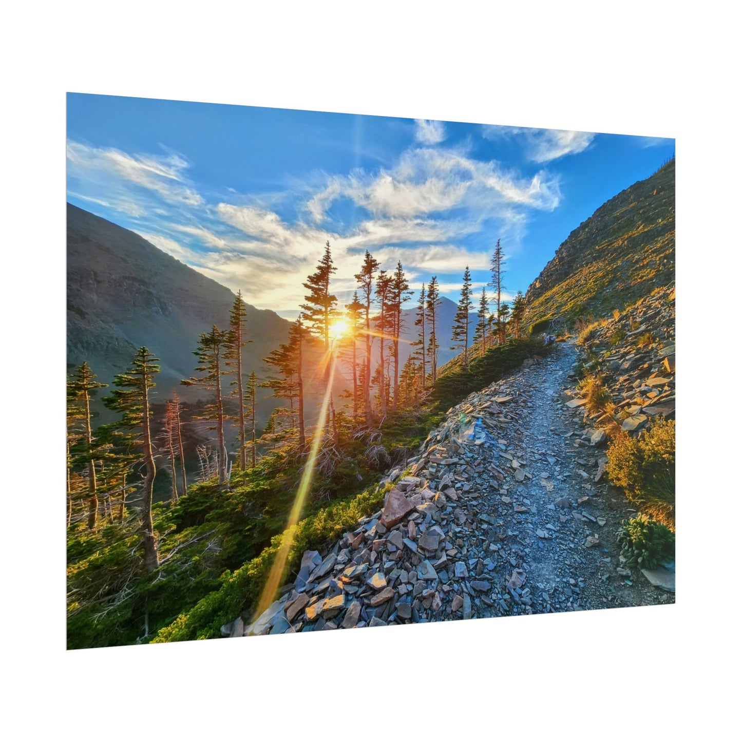 Sunset hike above Two Medicine Lake in Glacier National Park, MT - Nature-Inspired Rolled Posters for Home Decor, Scenic Wall Art, Perfect Gift for Adventurers, Hiking Lovers, or Nature Enthusiasts