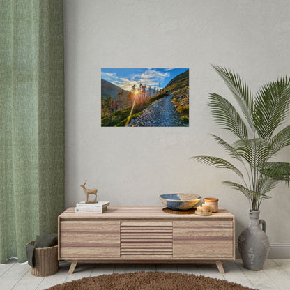 Sunset hike above Two Medicine Lake in Glacier National Park, MT - Nature-Inspired Rolled Posters for Home Decor, Scenic Wall Art, Perfect Gift for Adventurers, Hiking Lovers, or Nature Enthusiasts