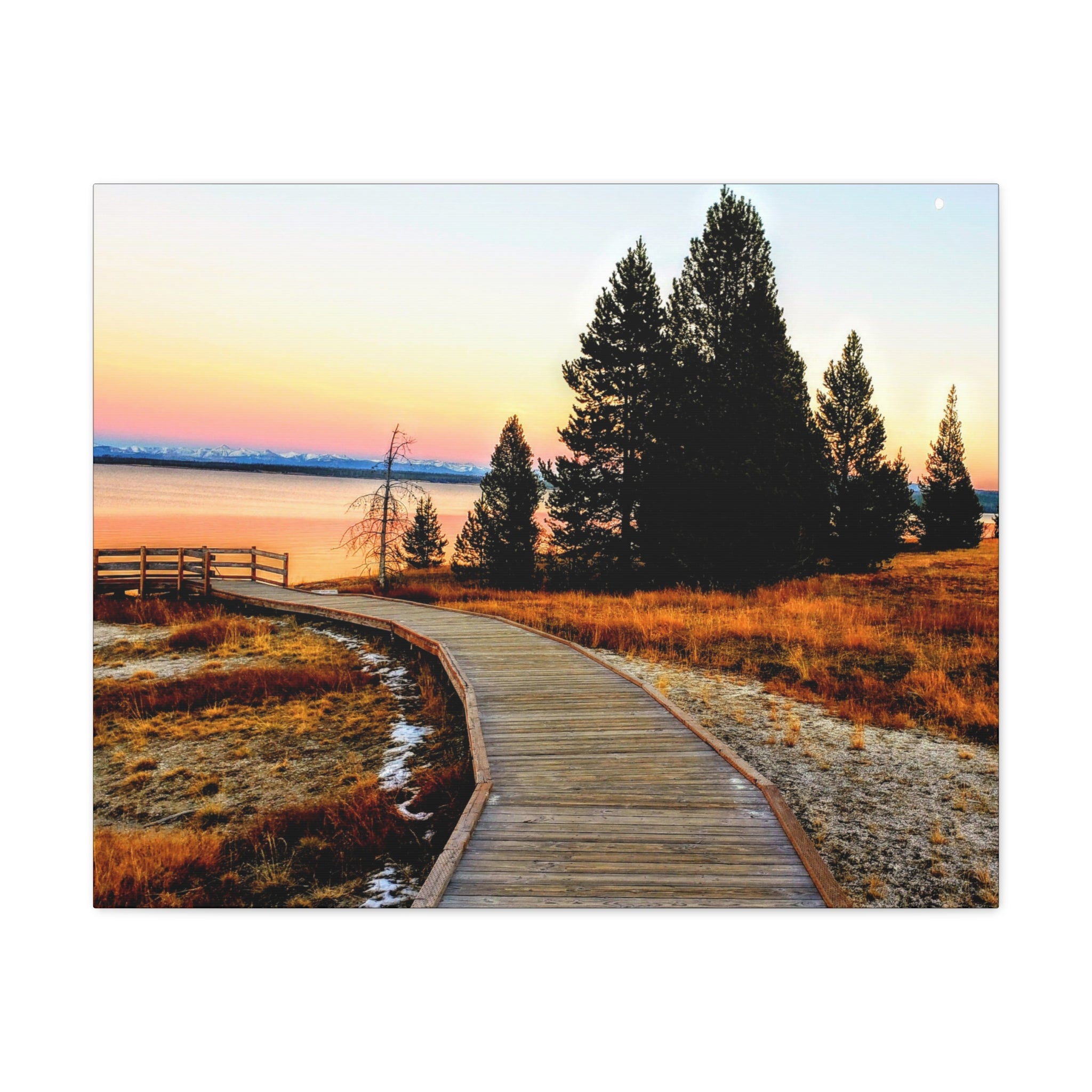 Serene Landscape Sunset in Yellowstone National Park - Canvas Print