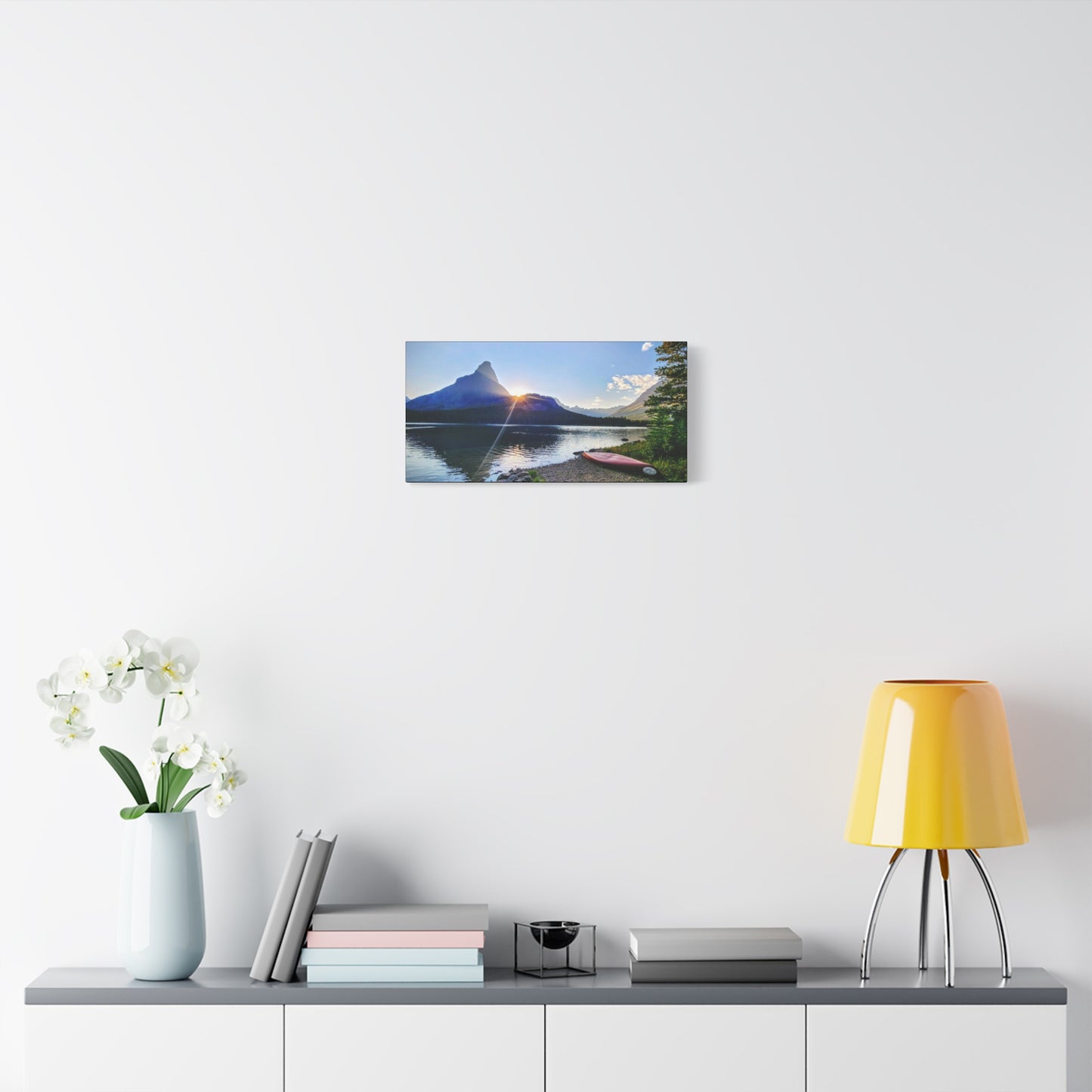 Sunset at Many Glacier in Glacier National Park, MT - Nature Landscape Canvas Wall Art, Scenic Home Decor, Ideal Gift for Nature Lovers, Landscape Painting, Gallery Wrap Art