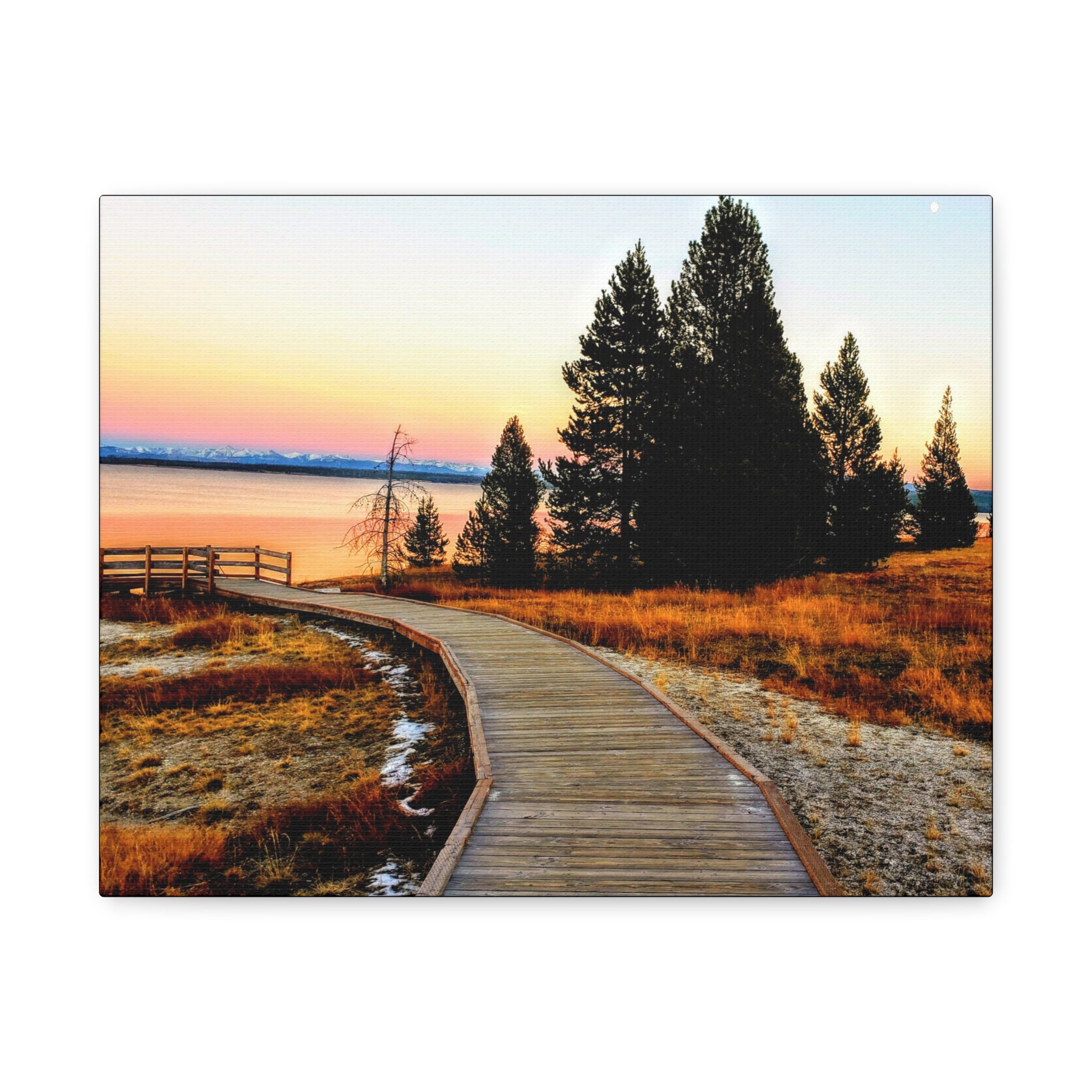 Serene Landscape Sunset in Yellowstone National Park - Canvas Print