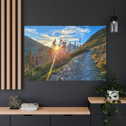 Sunset Hike above Two Medicine Lake in Glacier National Park, MT - Canvas Print