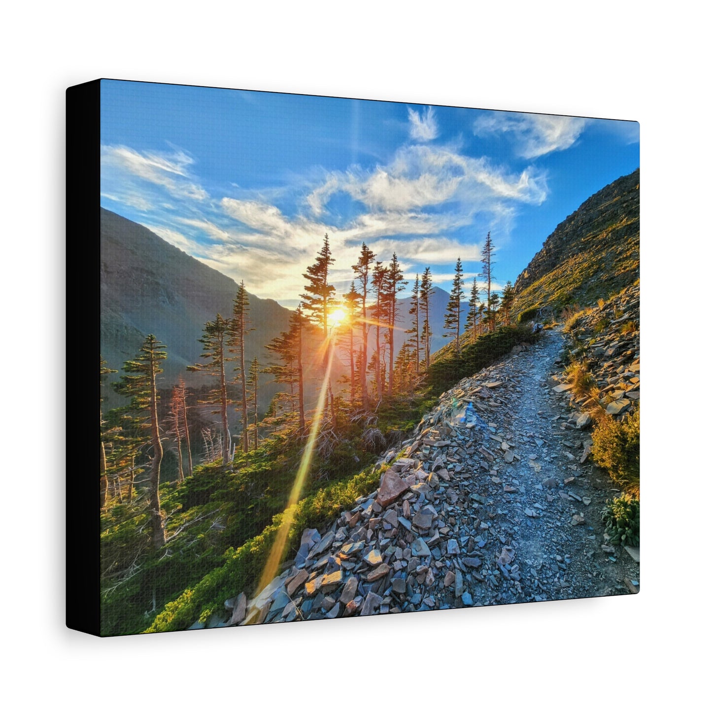 Sunset Hike above Two Medicine Lake in Glacier National Park, MT - Canvas Print