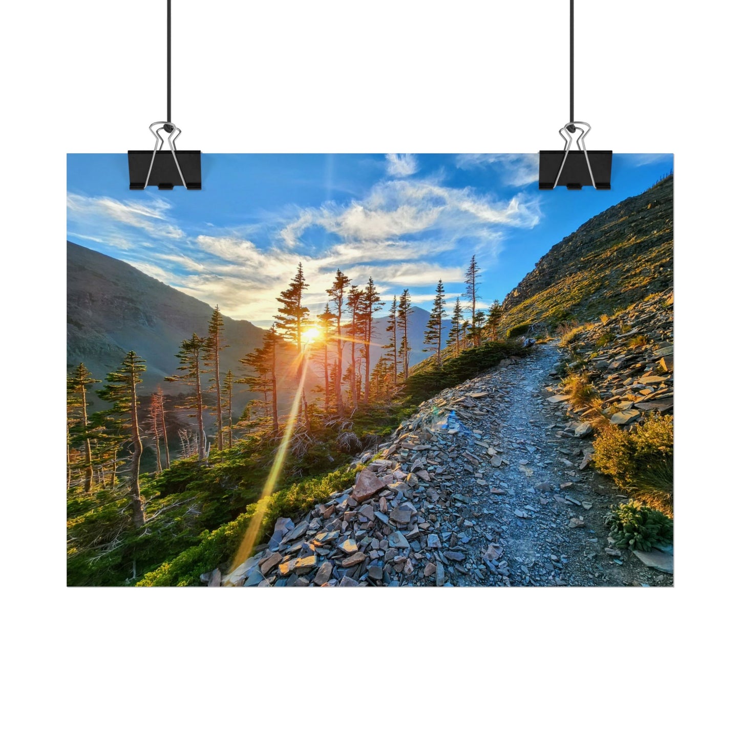 Sunset hike above Two Medicine Lake in Glacier National Park, MT - Nature-Inspired Rolled Posters for Home Decor, Scenic Wall Art, Perfect Gift for Adventurers, Hiking Lovers, or Nature Enthusiasts