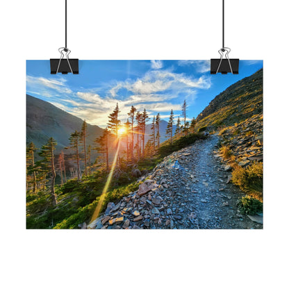 Sunset hike above Two Medicine Lake in Glacier National Park, MT - Nature-Inspired Rolled Posters for Home Decor, Scenic Wall Art, Perfect Gift for Adventurers, Hiking Lovers, or Nature Enthusiasts