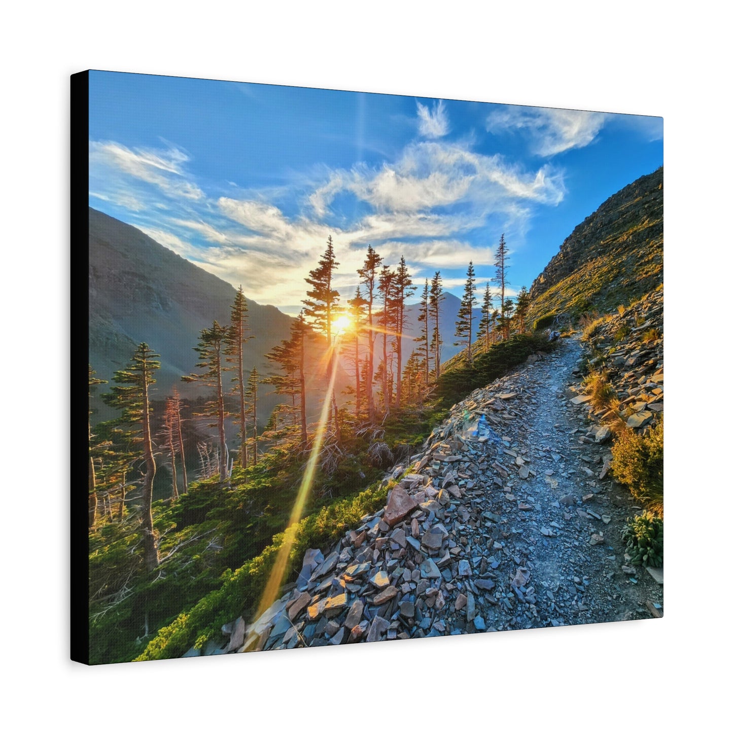 Sunset Hike above Two Medicine Lake in Glacier National Park, MT - Canvas Print