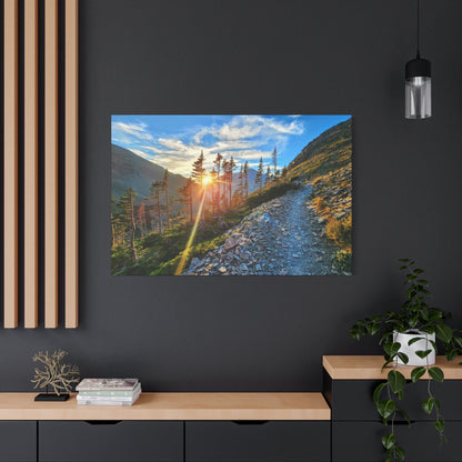 Sunset Hike above Two Medicine Lake in Glacier National Park, MT - Canvas Print