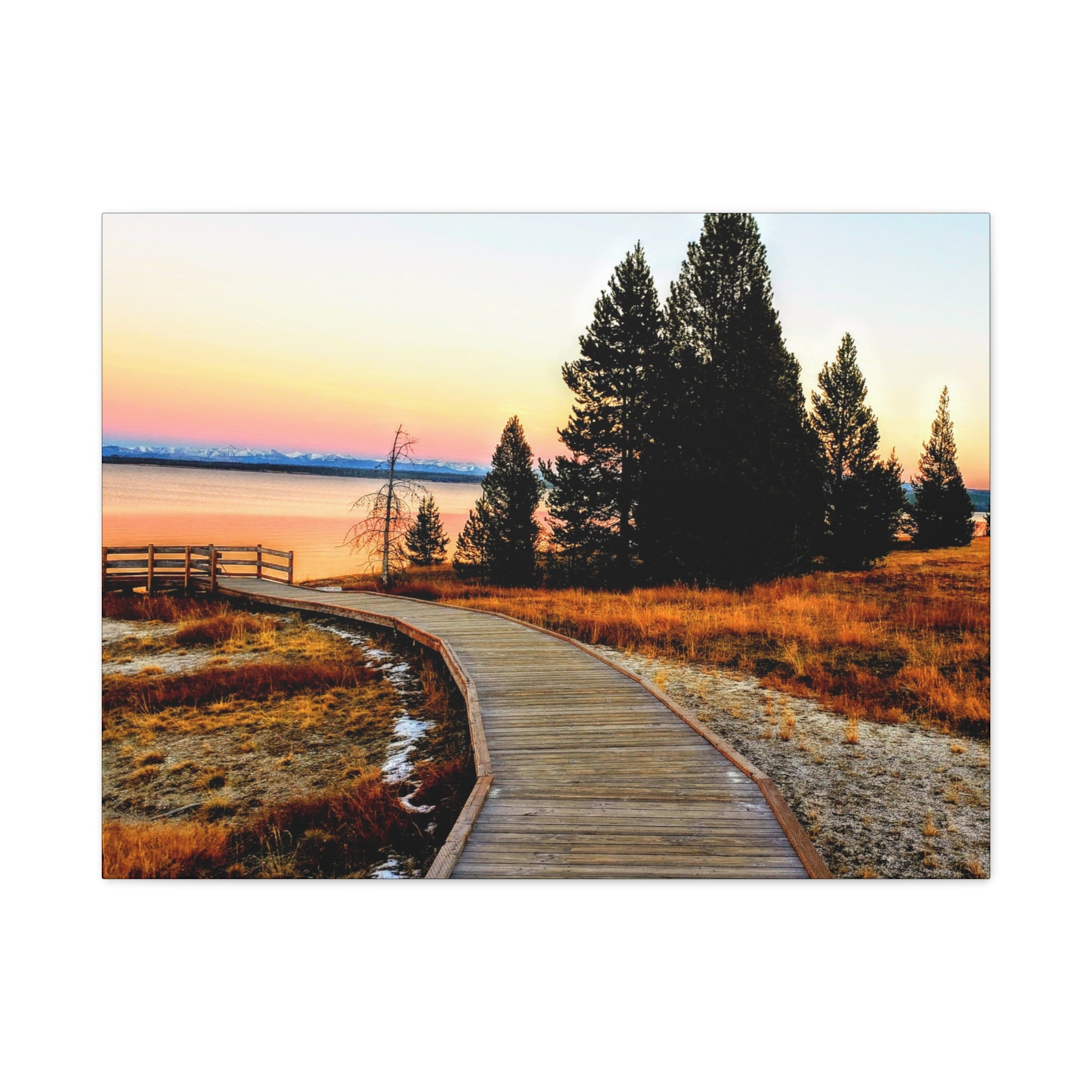 Serene Landscape Sunset in Yellowstone National Park - Canvas Print