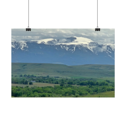 Snowy Mountains Landscape Rolled Posters, Nature Wall Art, Home Decor, Gift for Nature Lovers, Office Decor