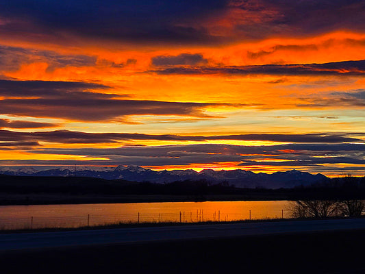 Sunset Over Lake Canvas Print