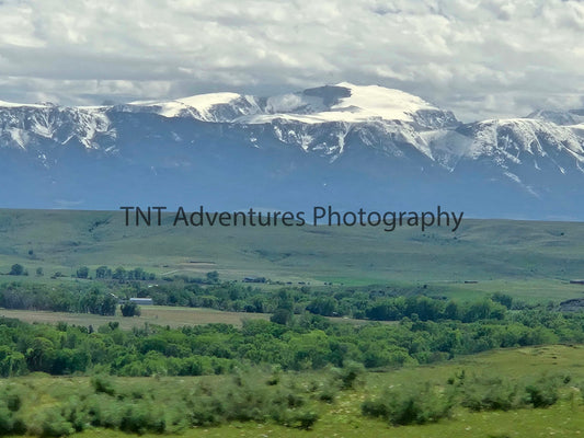 Far Away Mountains Across Green Field (Digital Download)